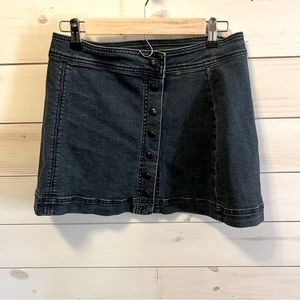 Free People Denim Mini Skirt Buttons Size 8